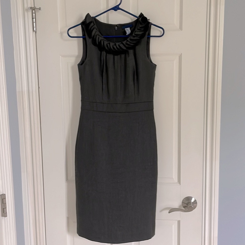J. Crew Wool sleeveless tailored dress  Charcoal gray color Size 0